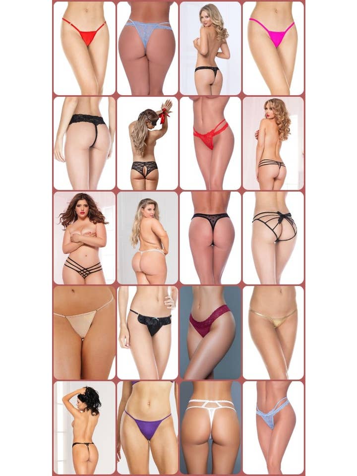 Lingerie Mart – wholesale Underwear – Women's – THONGPAK10 - Asst'd Thong/G-String Package - Ships in 1 Day!