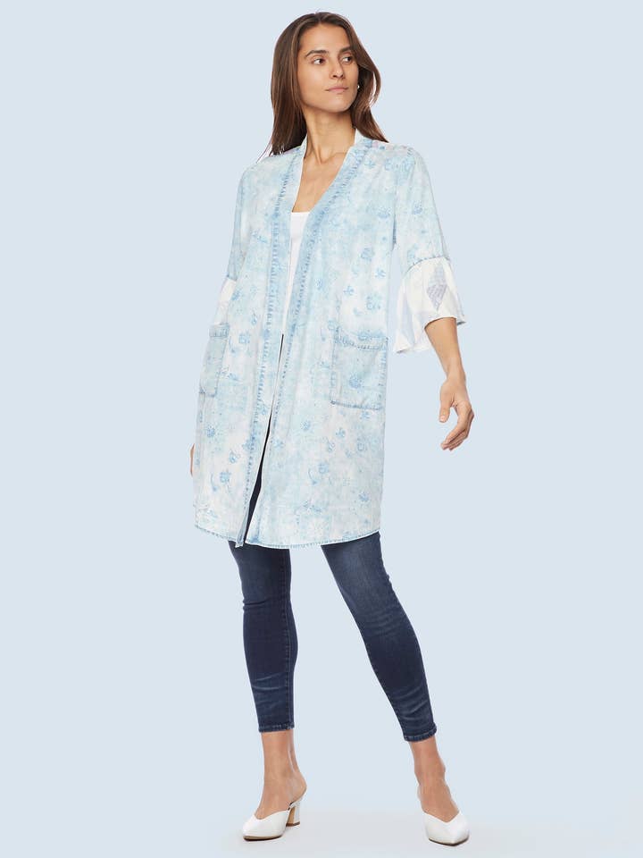 Peignoir en lyocell mélangé à chevrons pour la vente par Billy T