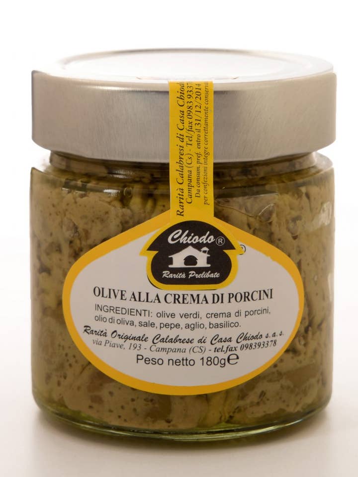 Olive alla Crema di Funghi Porcini per la vendita all'ingrosso da parte di Funghi Chiodo