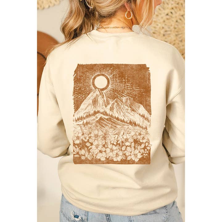 VINTAGE SWEATSHIRTS MET PRINT EN WILDE BLOEMENPRINT voor wholesale door Illustrated Society