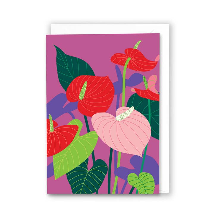 Middle Mouse - Wholesale Everyday Greeting Card - Anthurium card with growing tips0