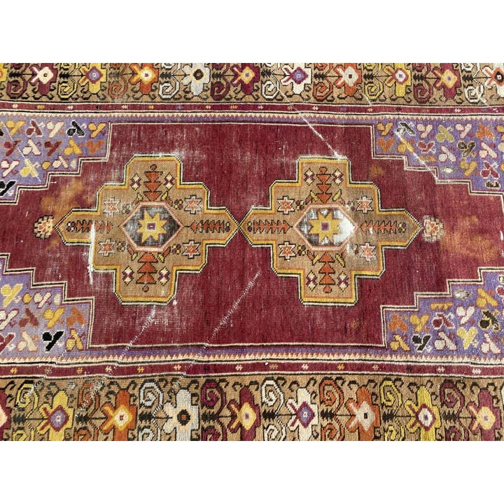 Oushak Rugs - Wholesale Area Rug - Vintage Turkish Oushak Handmade Geometric Wool Rug 4x6 ft21
