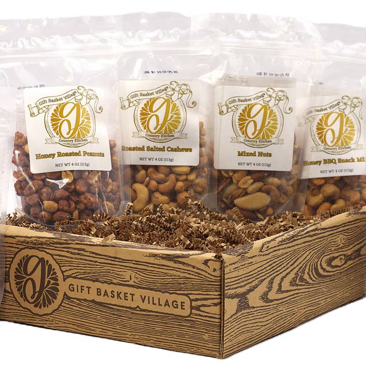 Nut Lover’s Deluxe Gift Box – Crunchy & Savory for wholesale by Gift Basket Village LLC
