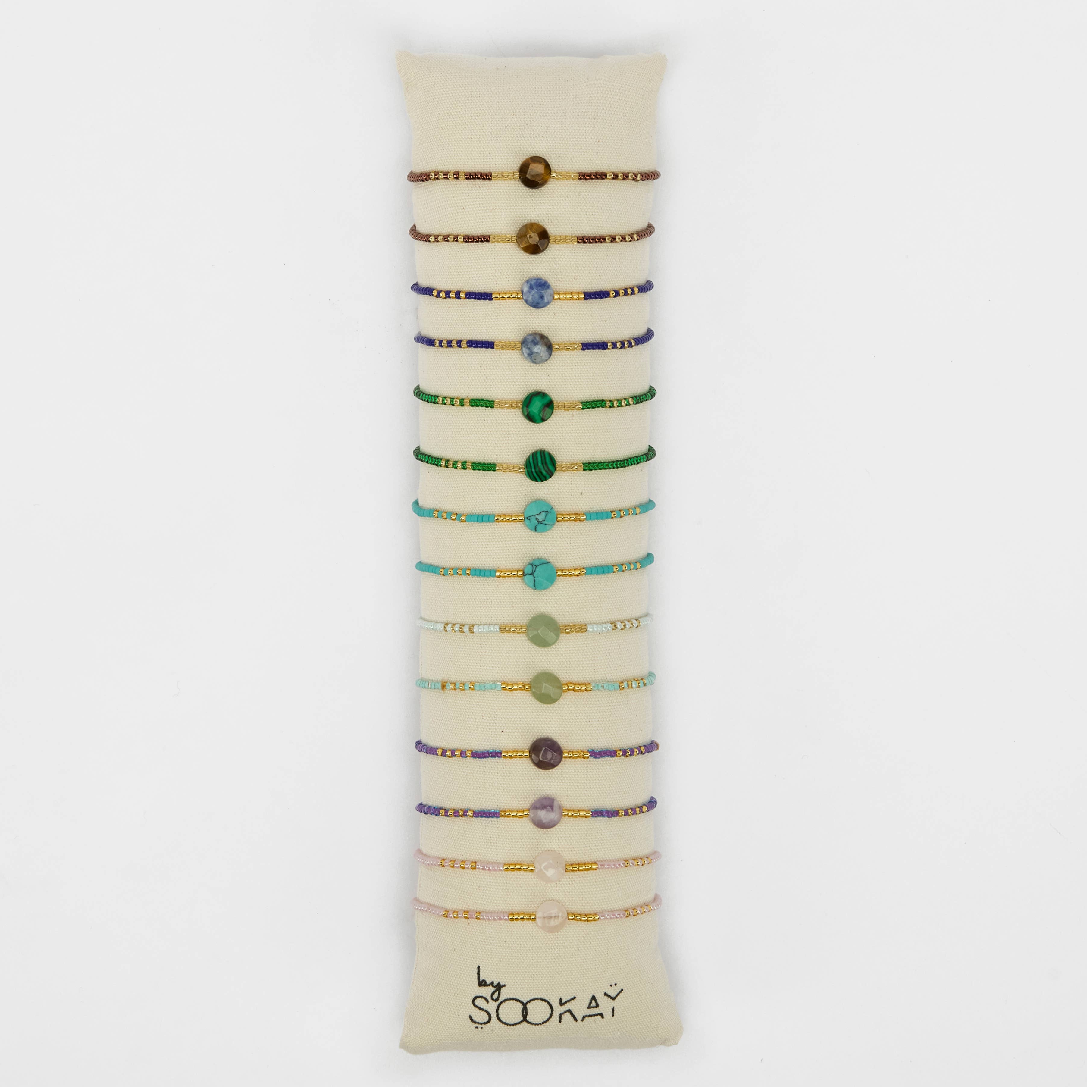 By Sookay – wholesale Beaded bracelet – BC001 Faceted round stone bracelet and Japanese beads0