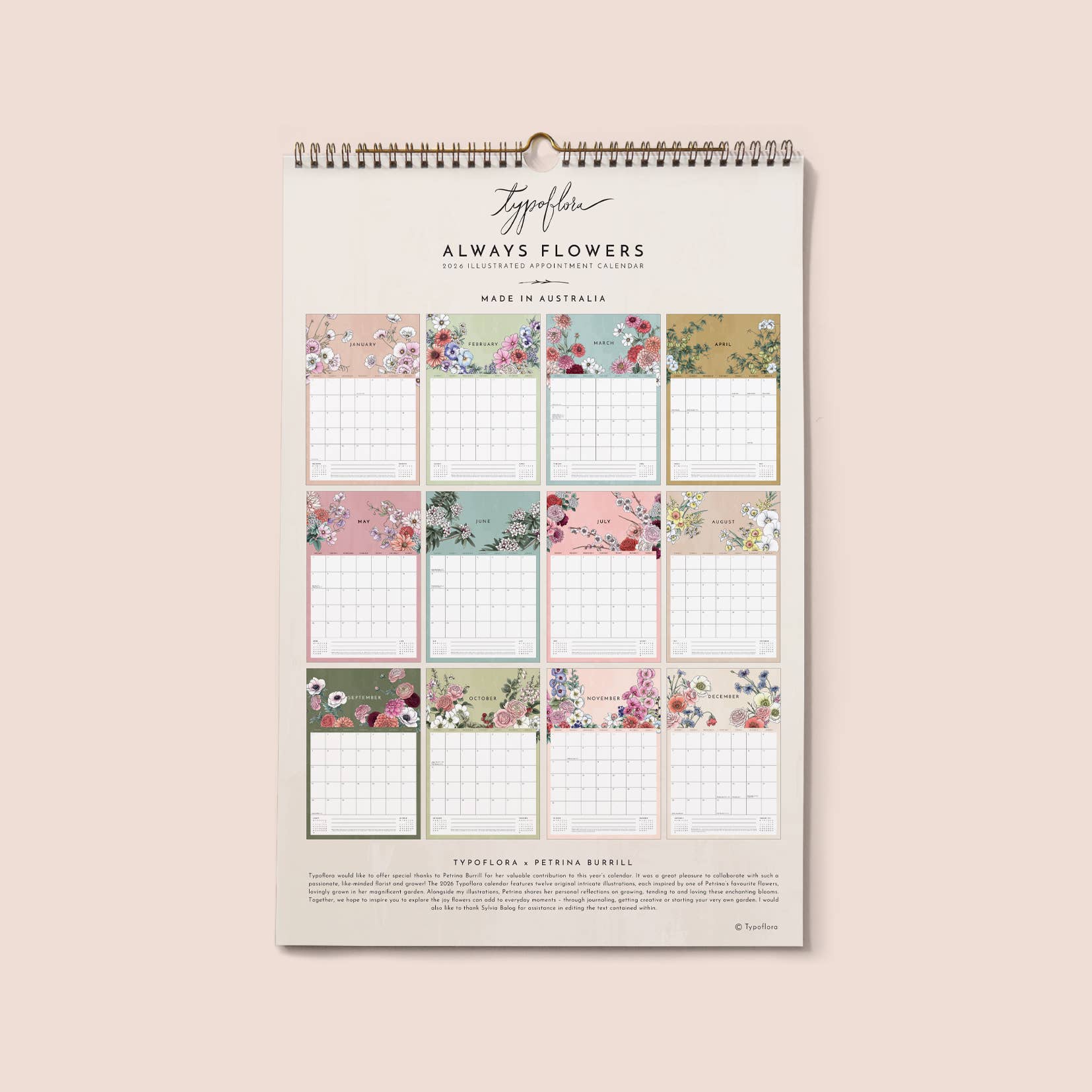 Typoflora – wholesale Kalender – 2026 ALLTID BLOMMOR AVTALSKALENDER2