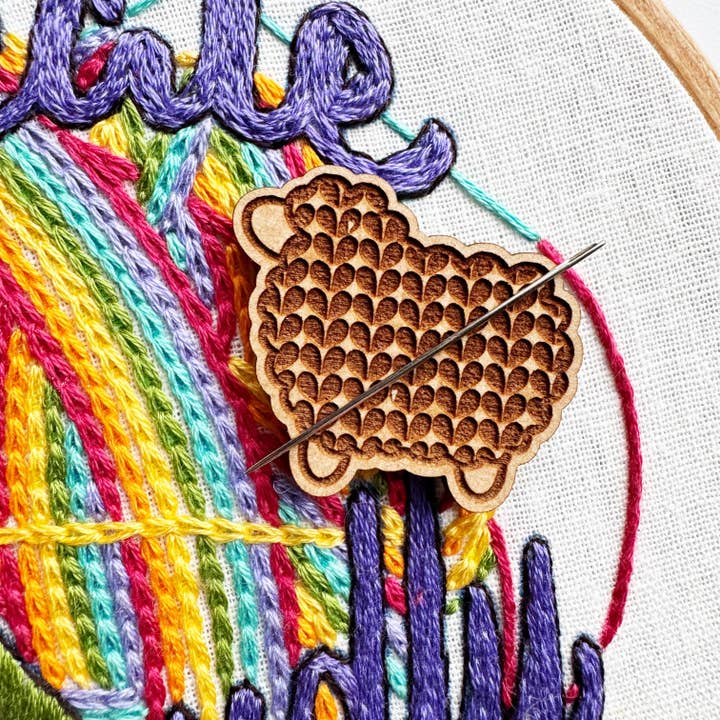 Sheep - Wooden Magnetic Needle Minder for wholesale by Rosanna Diggs Embroidery