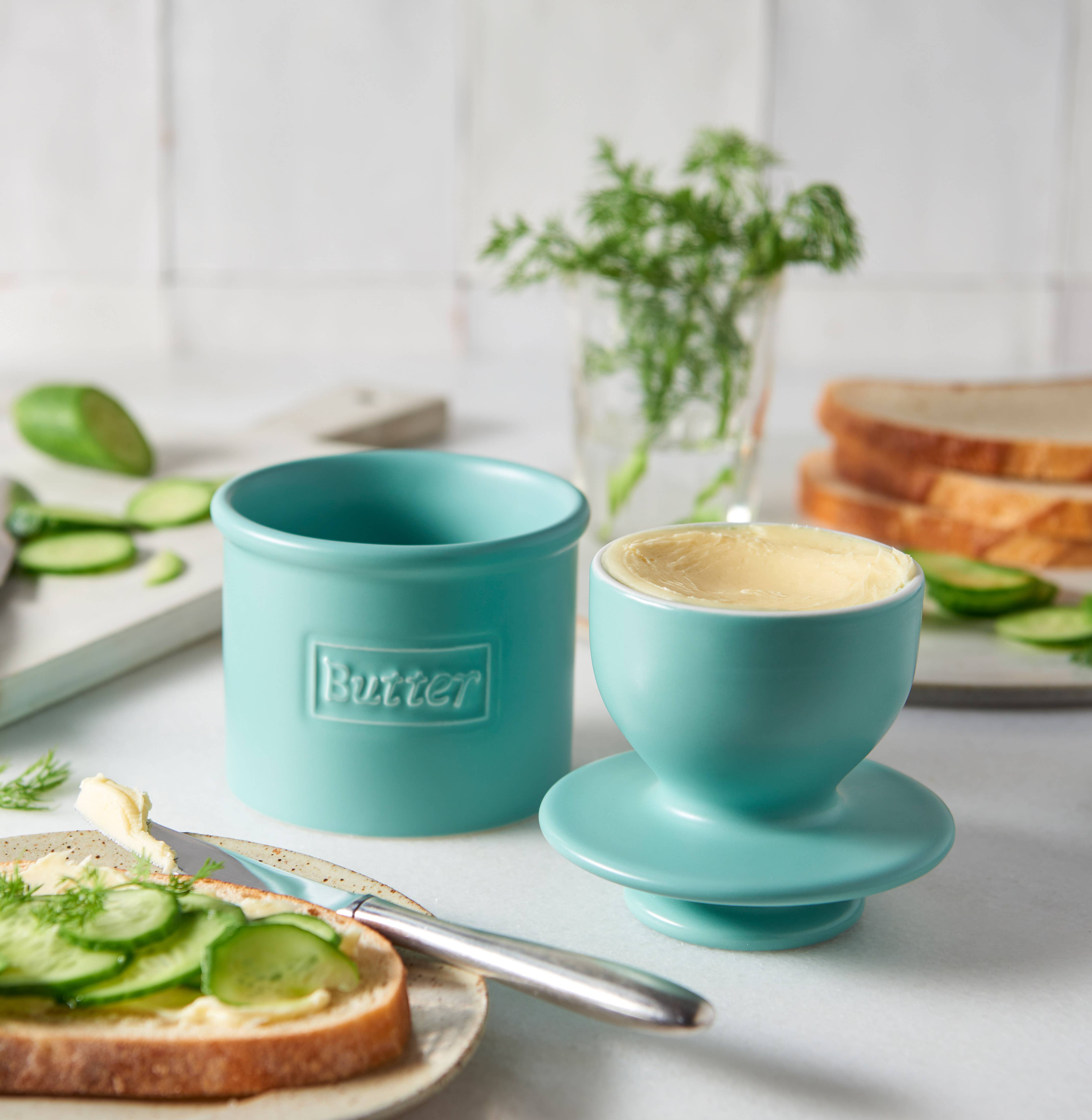 The Original Butter Bell® Crock - Wholesale Butter Dish - The Original Butter Bell® Crock - Cafe Matte Aqua4