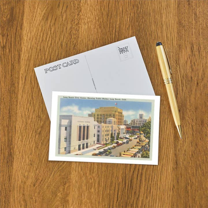 Found Image Press - Wholesale Postcard - Postcard LB-55 Civic Center, Public Market, Long Beach, Cali1