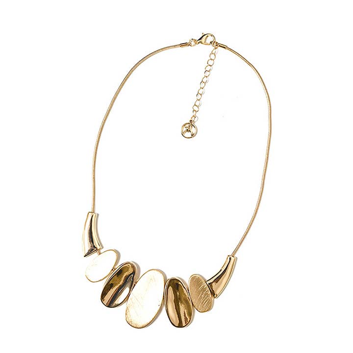 NECKLACE WITH ALTERNATING POLISHED AND SATIN OVALS - SW25108B88 for wholesale by AMORINO SRL