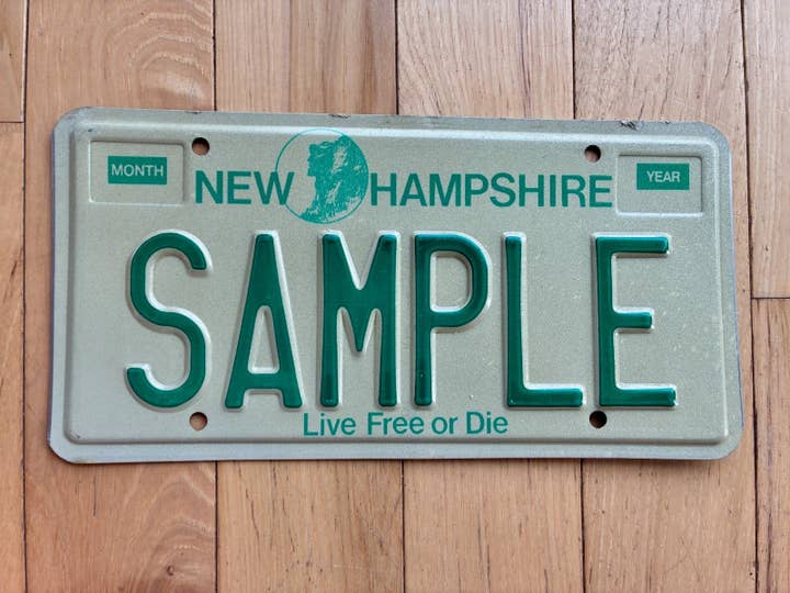 1989 to 1992 New Hampshire Sample License Plate for wholesale by RusticPlates
