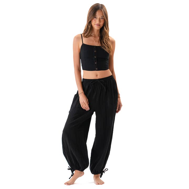 Lotus and Luna - Wholesale Pants - Women's - Black Adventure Cargo Pants5