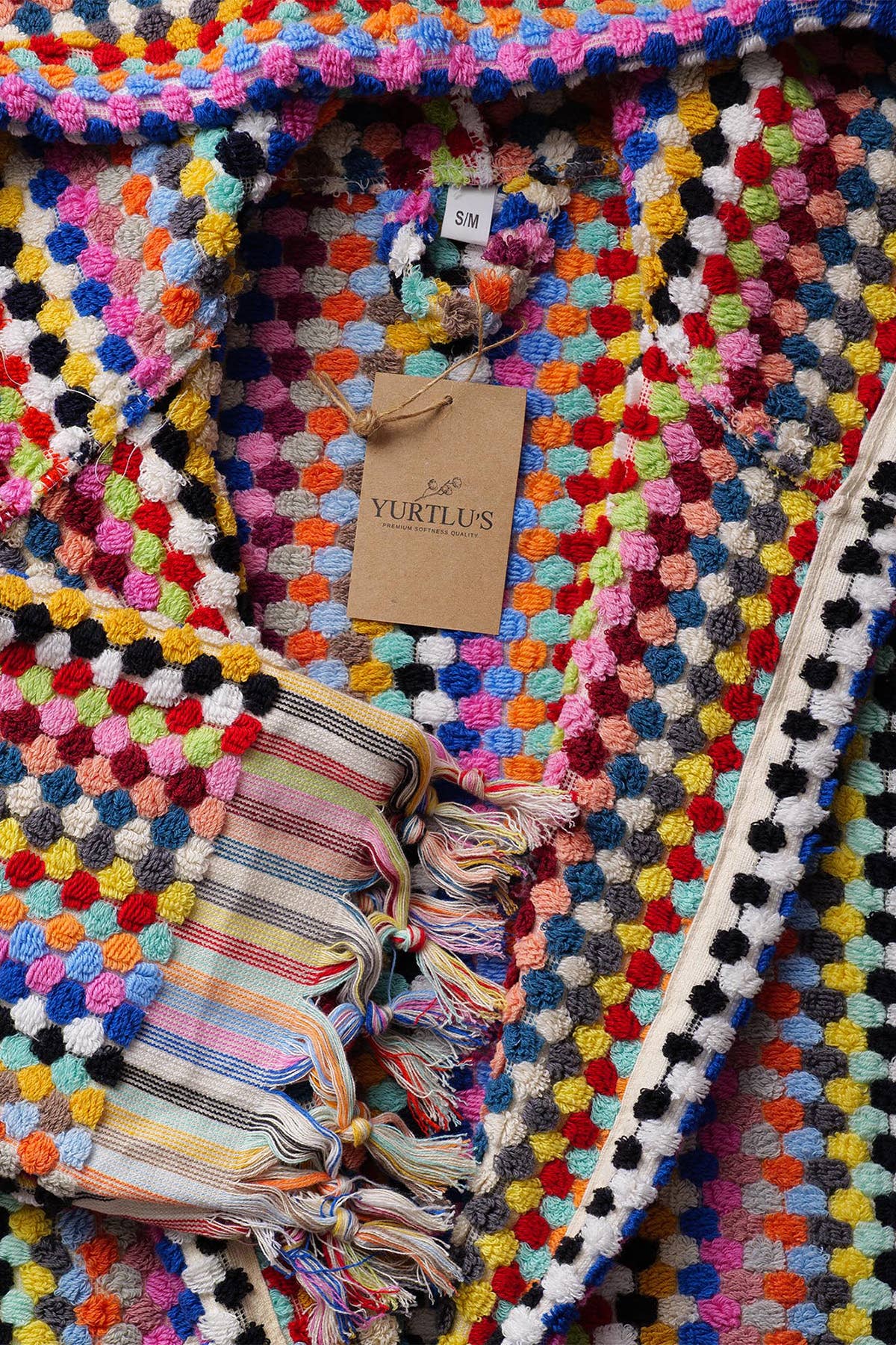 YURTLUS - Wholesale Robe - Women's - Unique 100% Cotton Pockets Bathrobe, Bubble Handwoven Robe32