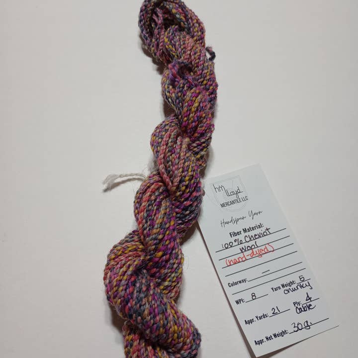 Hand Dyed/Spun Art Yarn - Cheviot Wool - 30 g. Hank - Chunky for wholesale by HMLLOYD MERCANTILE LLC