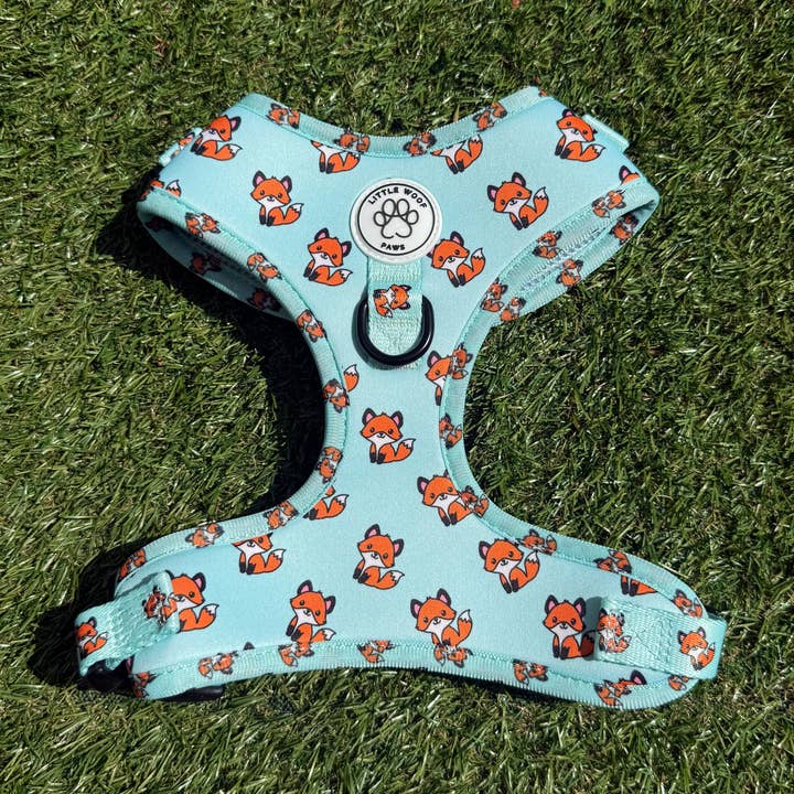 Hundsele blå med rävar - Fur & Fox för wholesale av Littlewoofpaws