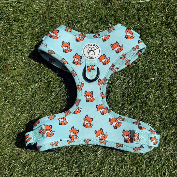 Pettorina per cani blu con volpi - Fur & Fox per la vendita all'ingrosso da parte di Littlewoofpaws