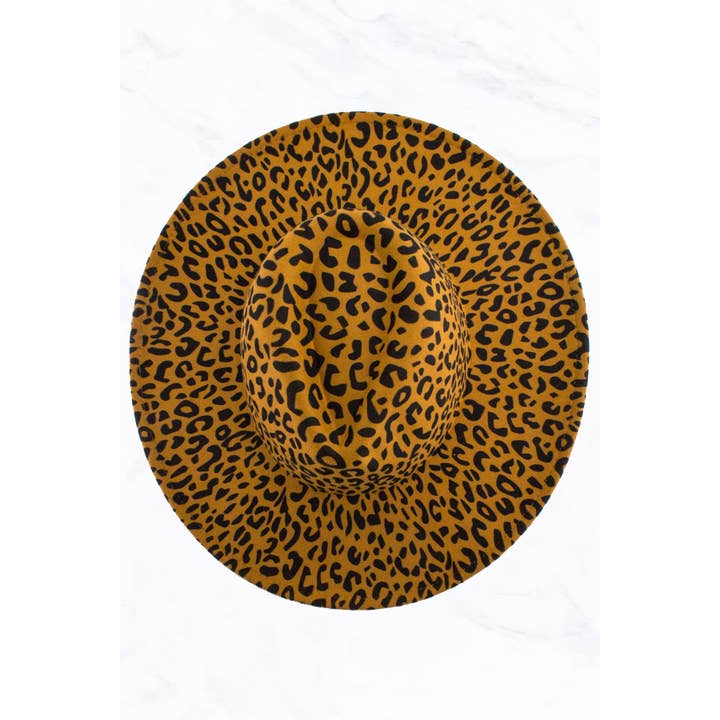 Suzie Q USA - Wholesale Fedora - Women's - Big Brim Peach Heart Top Leopard Jazz Fedora Hat3