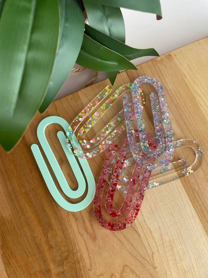 Jumbo Acrylic Paperclips for wholesale by DesignedbyKendal