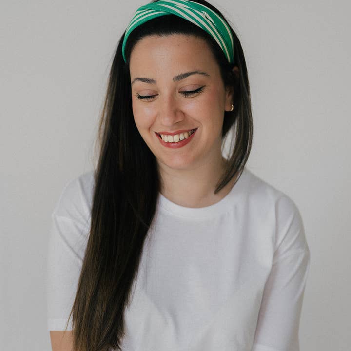 Nuevemi - Wholesale Fashion Headband - Women's - Green Striped Headband3