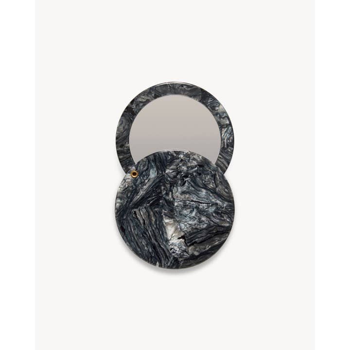 Miroir circulaire en obsidienne pour la vente par MACHETE
