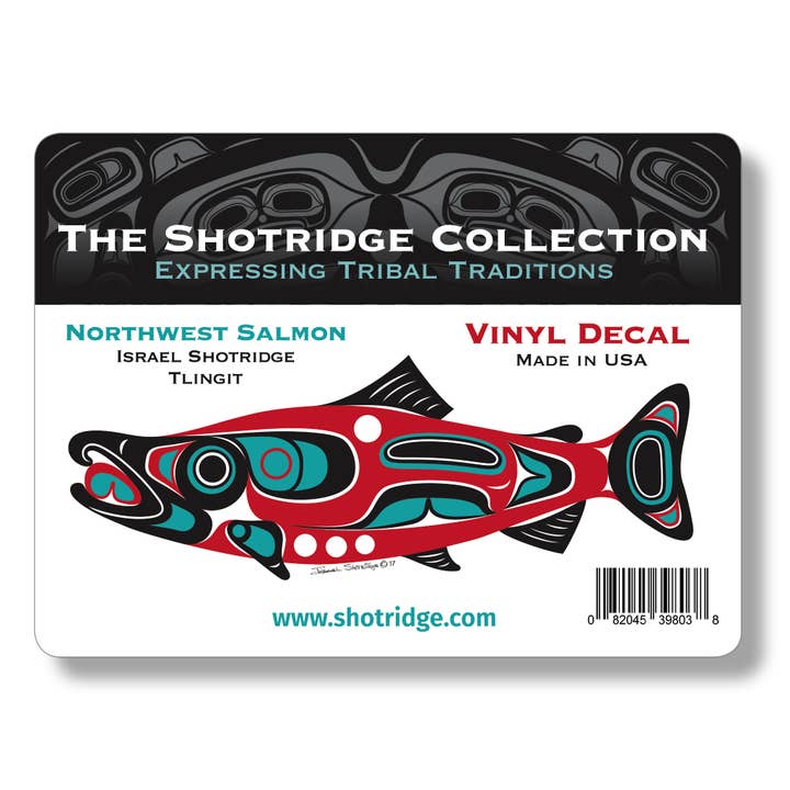 Adesivo in vinile Northwest Salmon (confezione da 12) per la vendita all'ingrosso da parte di The Shotridge Collection
