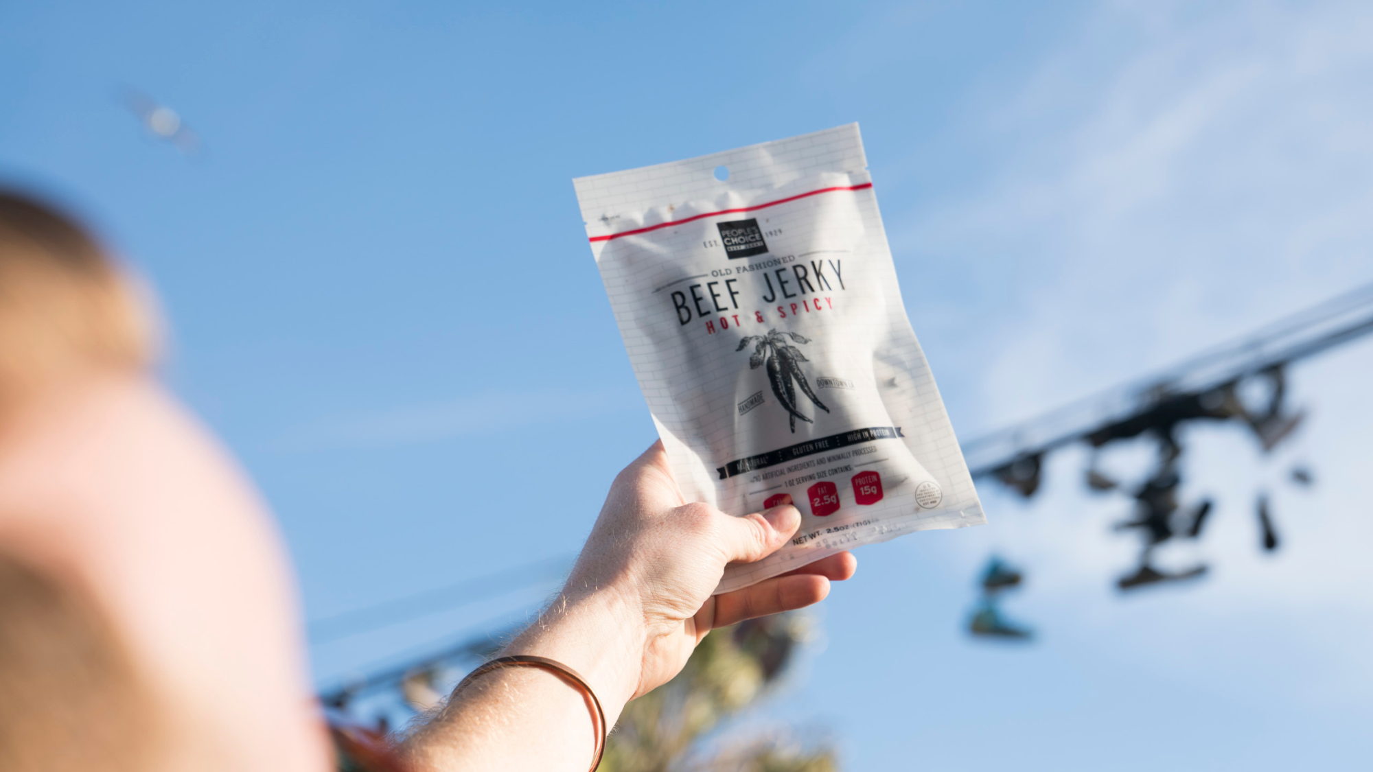 People's Choice Beef Jerky - Wholesale Jerky - Old Fashioned - Dry Style - Hot & Spicy Beef Jerky 2.5oz4