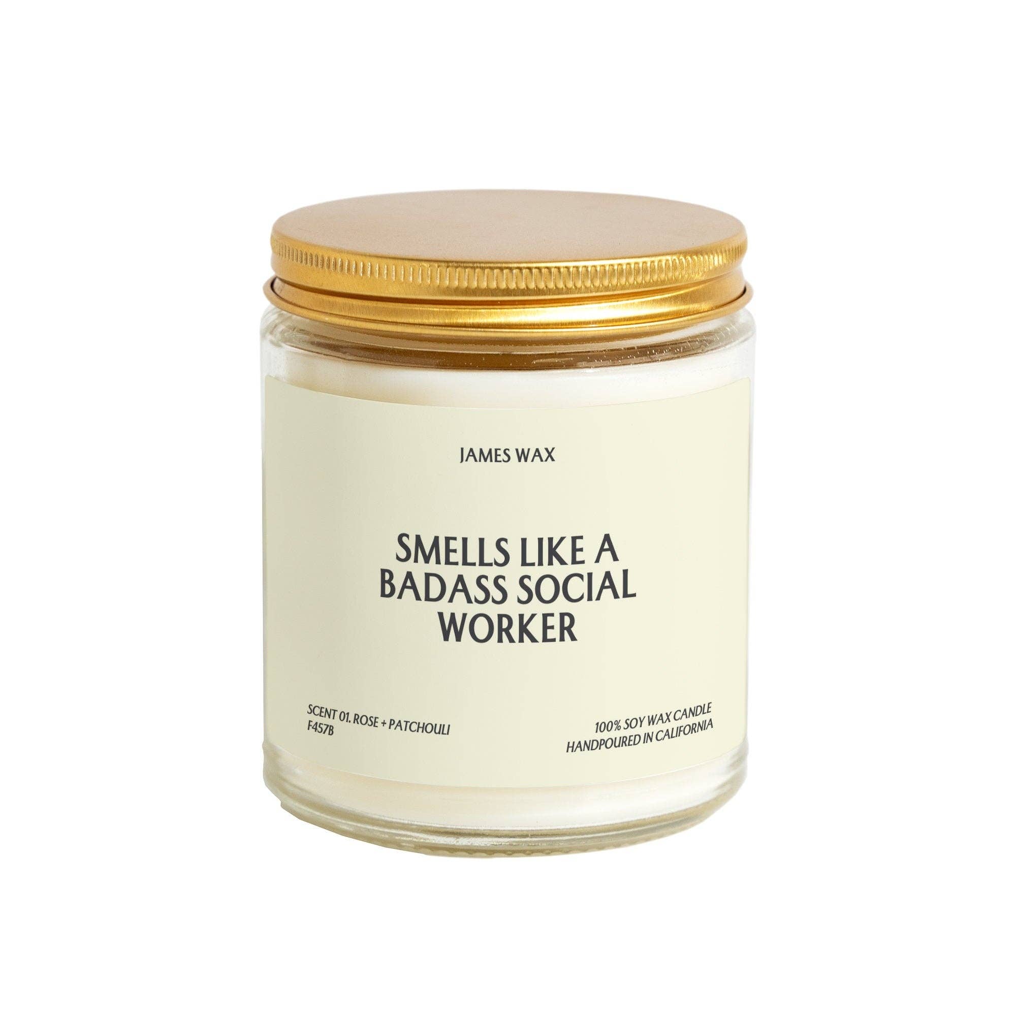 James Wax - Wholesale Jar/Filled Candle - Social Worker Gift Badass Social Worker Candle F457B1