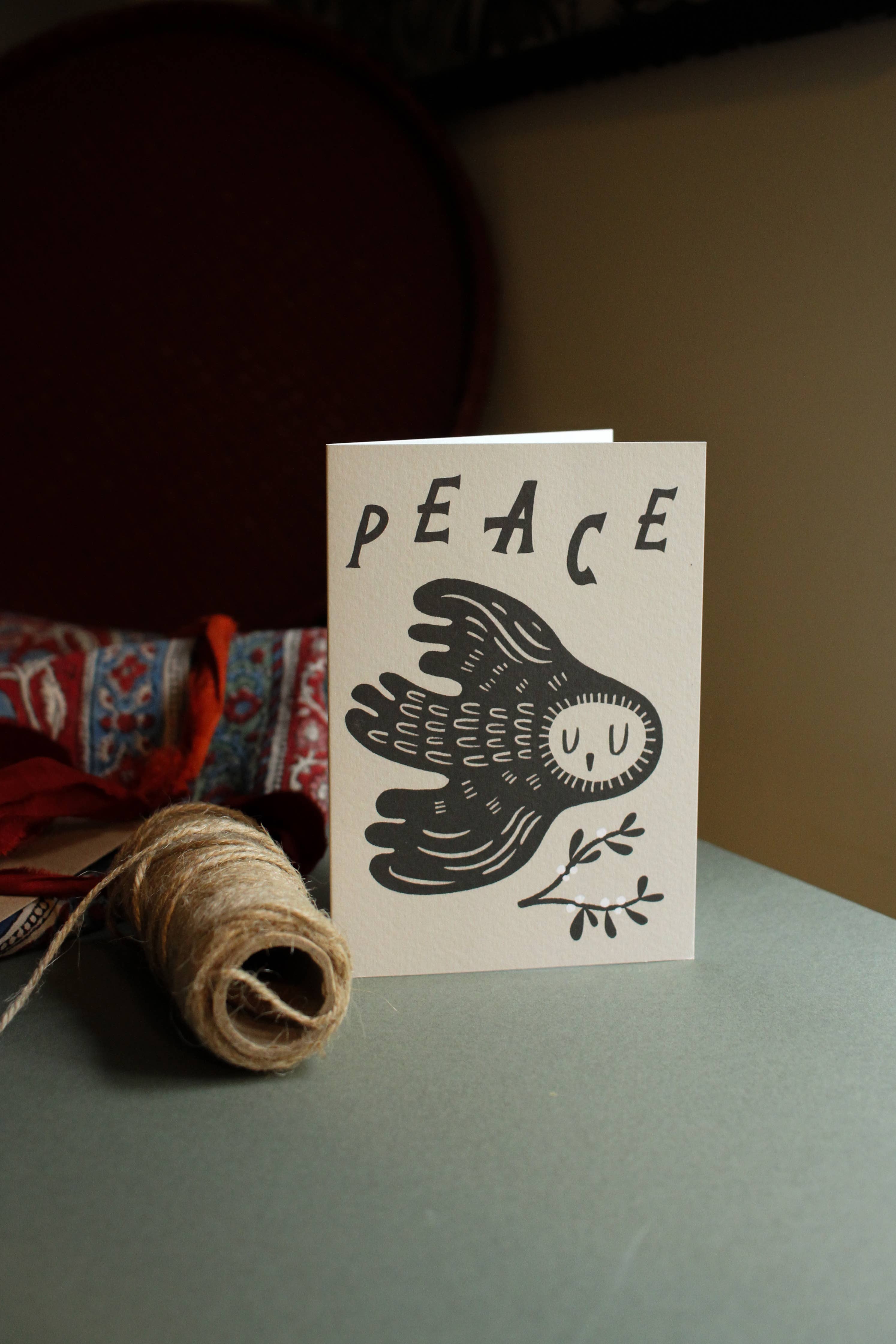 Lauren Marina – wholesale Christmas card – 'Peace' Sleepy Owl Christmas Card1