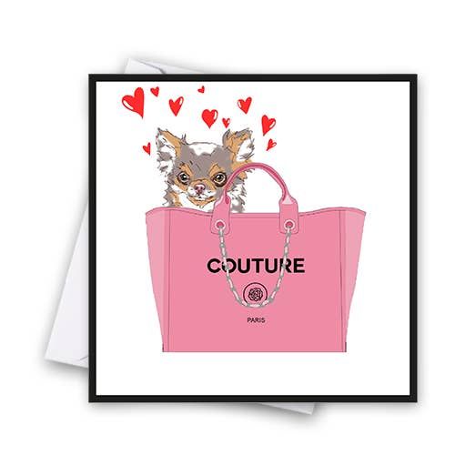 Posh Pets in Love - Tarjeta de San Valentín de alta costura para venta al por mayor de Catherine Loves