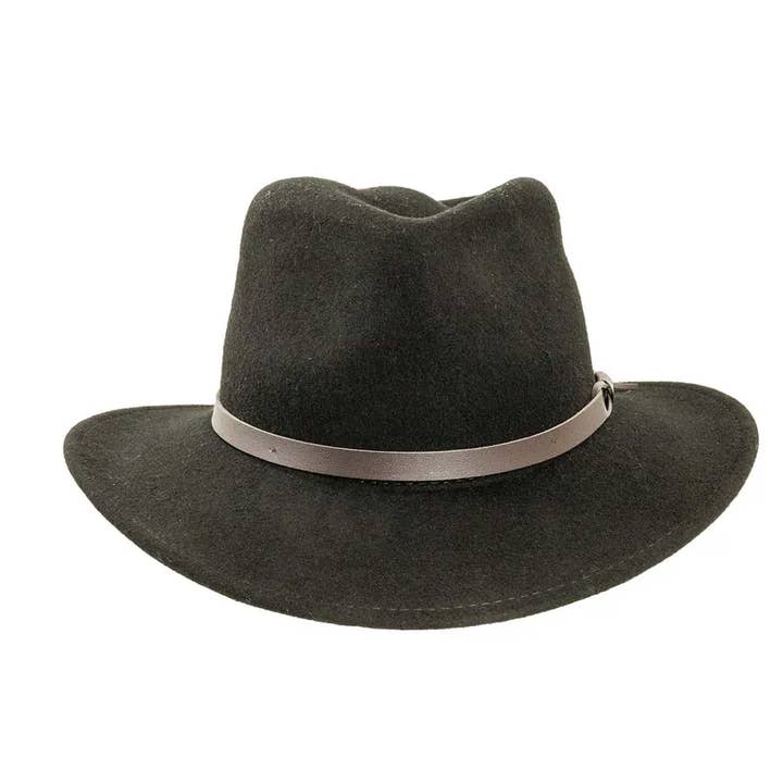 American Hat Makers - Wholesale Fedora - Unisex - Crushable Wool Felt Outback Hat - Style Pathfinder30