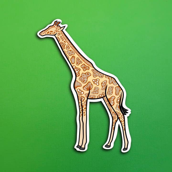 New Giraffe Sticker (WATERPROOF) for wholesale by Zenspire Designs
