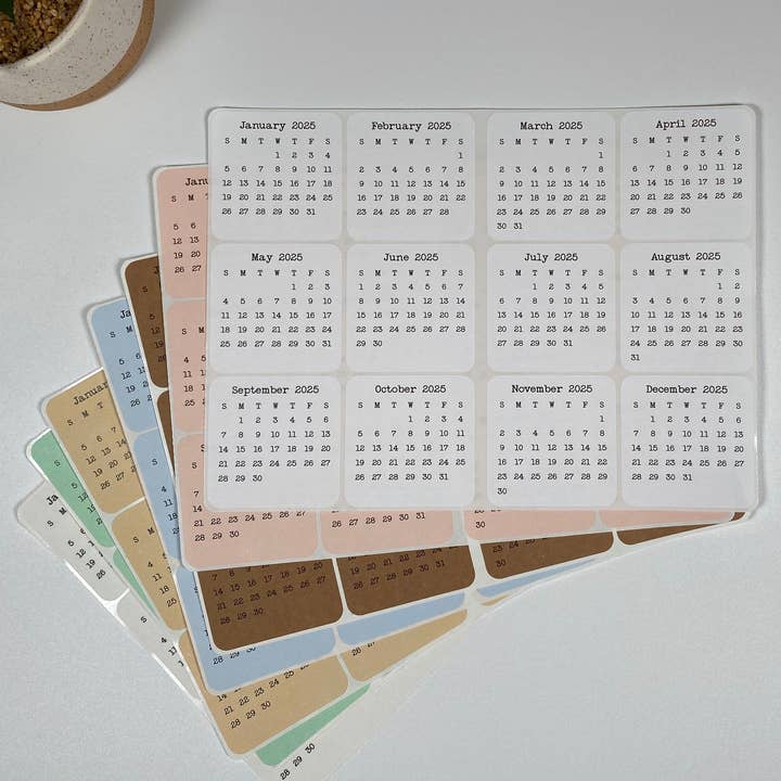 Fig Tree Works – wholesale Klistermärke – Mini Kalender klistermärken