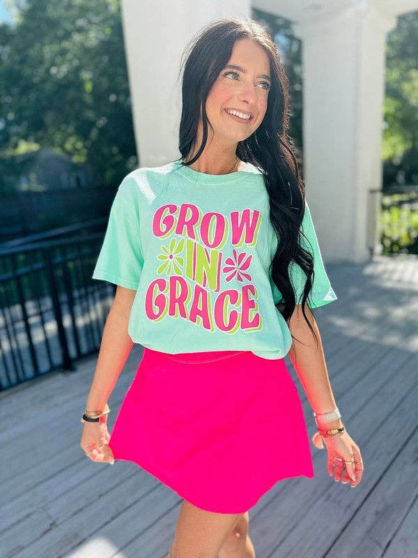 Ö REV Grow In Grace Neon Floral Preppy Tee för wholesale på Faire0