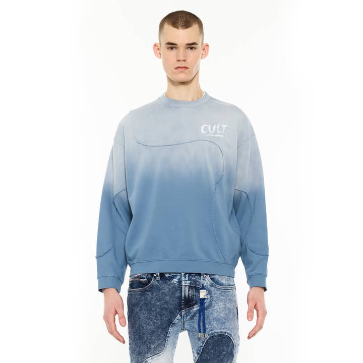 Cult's Crew Neuheit Sweatshirt in Stahlblau für den Großhandel von Cult of Individuality