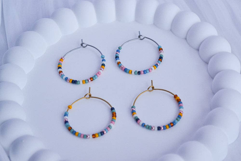 Linati Studio - Wholesale Dangle Earrings - Creoles with Pearls - Summer Love3