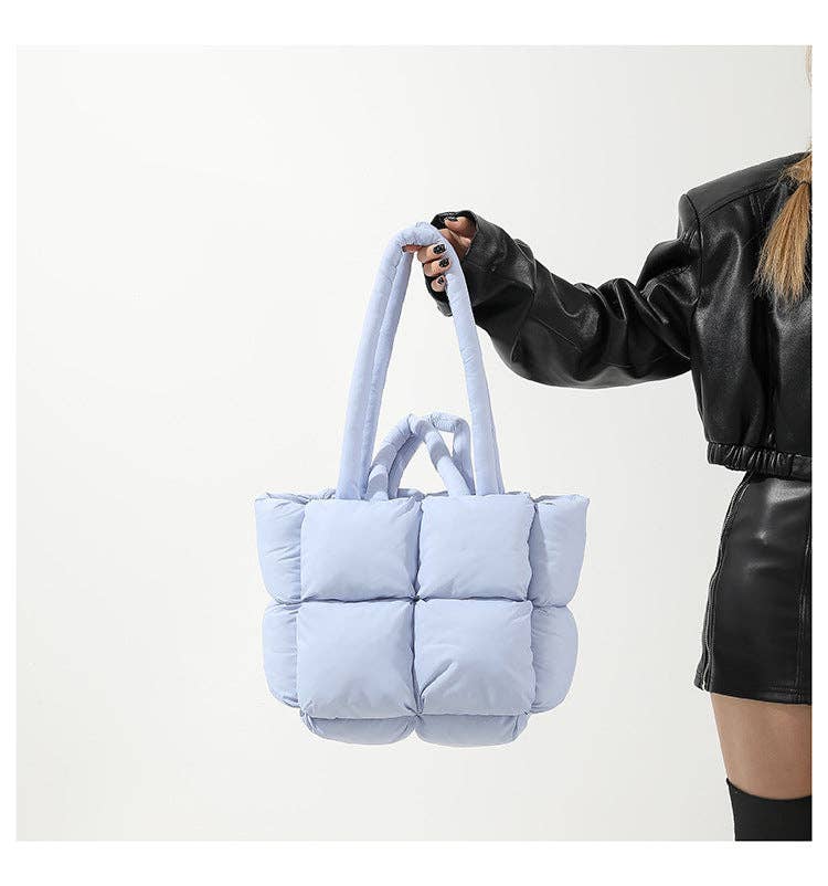 Dipped Shop - Wholesale Tote Bag - Women's - Simple Puffer Tote Bag Solid Color Soft Handbag DP809130