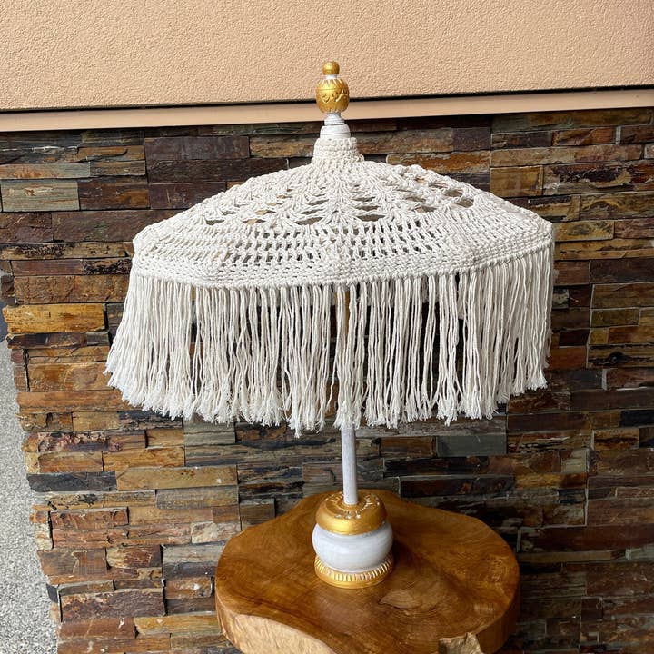 SOMBRILLA DE MESA DE MACRAMÉ, Sombrillas Balinesas, Sombrilla de Boda, Sombrilla Boho para venta al por mayor de baligood