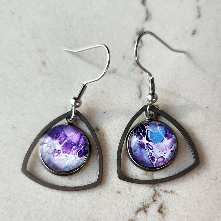 Valentine's Day Jewelry Purple Earrings for wholesale by Art by Xizhou Xie