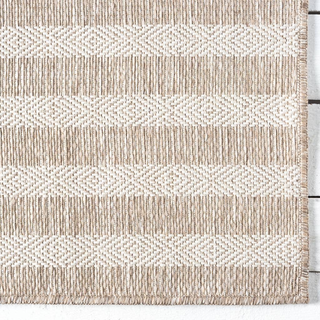 Abani Rugs – Großhandel Teppichvorleger – Ozean Gestreifter Beige Brauner Innen-/Außenbereich Teppich5