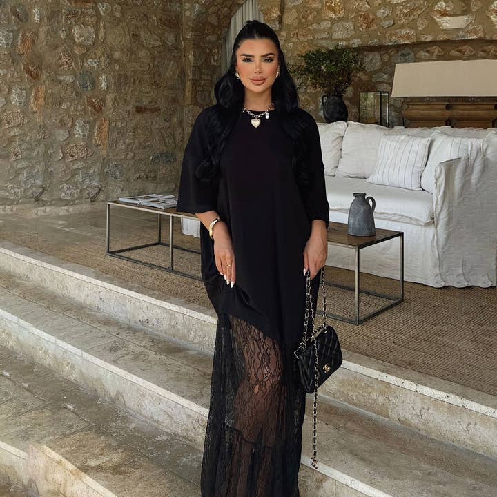 MYSTERY JANE - Wholesale Dress - Women's - T-SHIRT DRESS AND LACE