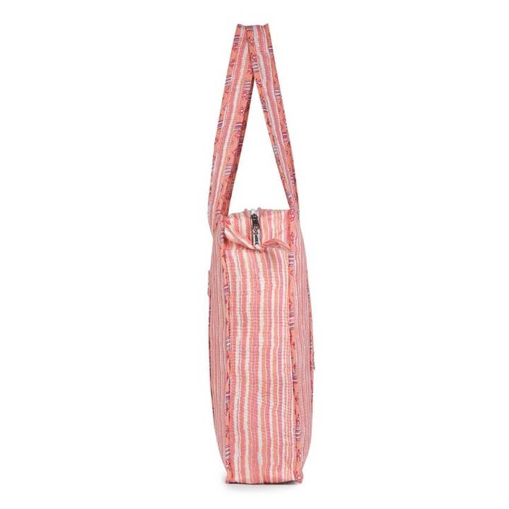 Hi Handmade - Wholesale Tote bag – Women's - Cotton Tote Bag With Zip - Cronulla Stripe5