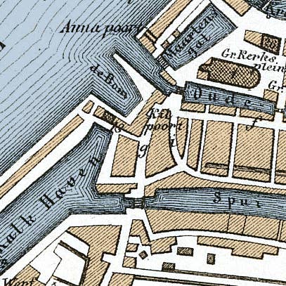 Dordrecht - coloré pour la vente par Vintage Stadskaart