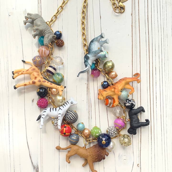 Long Safari Animal Necklace for wholesale by Lenora Dame