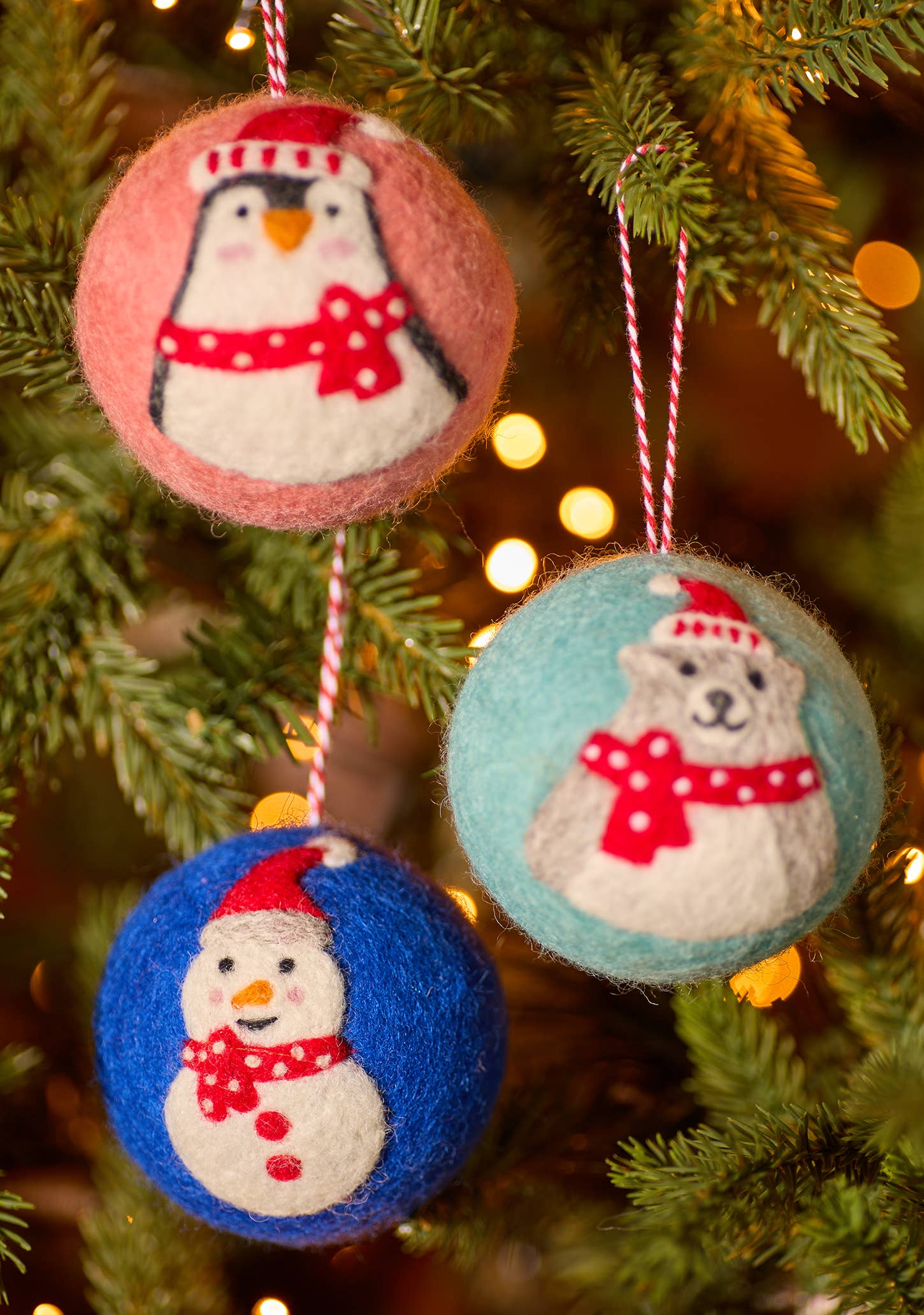 Namaste - Wholesale Christmas Decoration - Felt Character Baubles