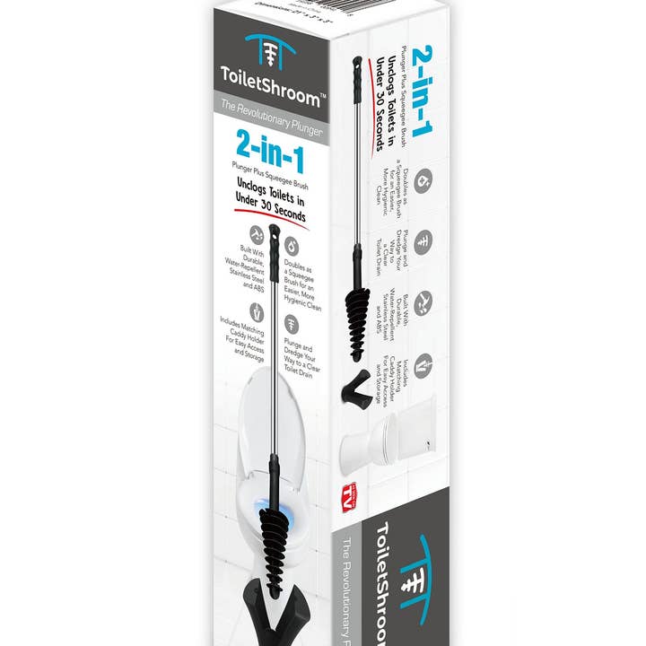 ToiletShroom (noir) — ventouse qui débouche les WC en quelques secondes pour la vente par TubShroom