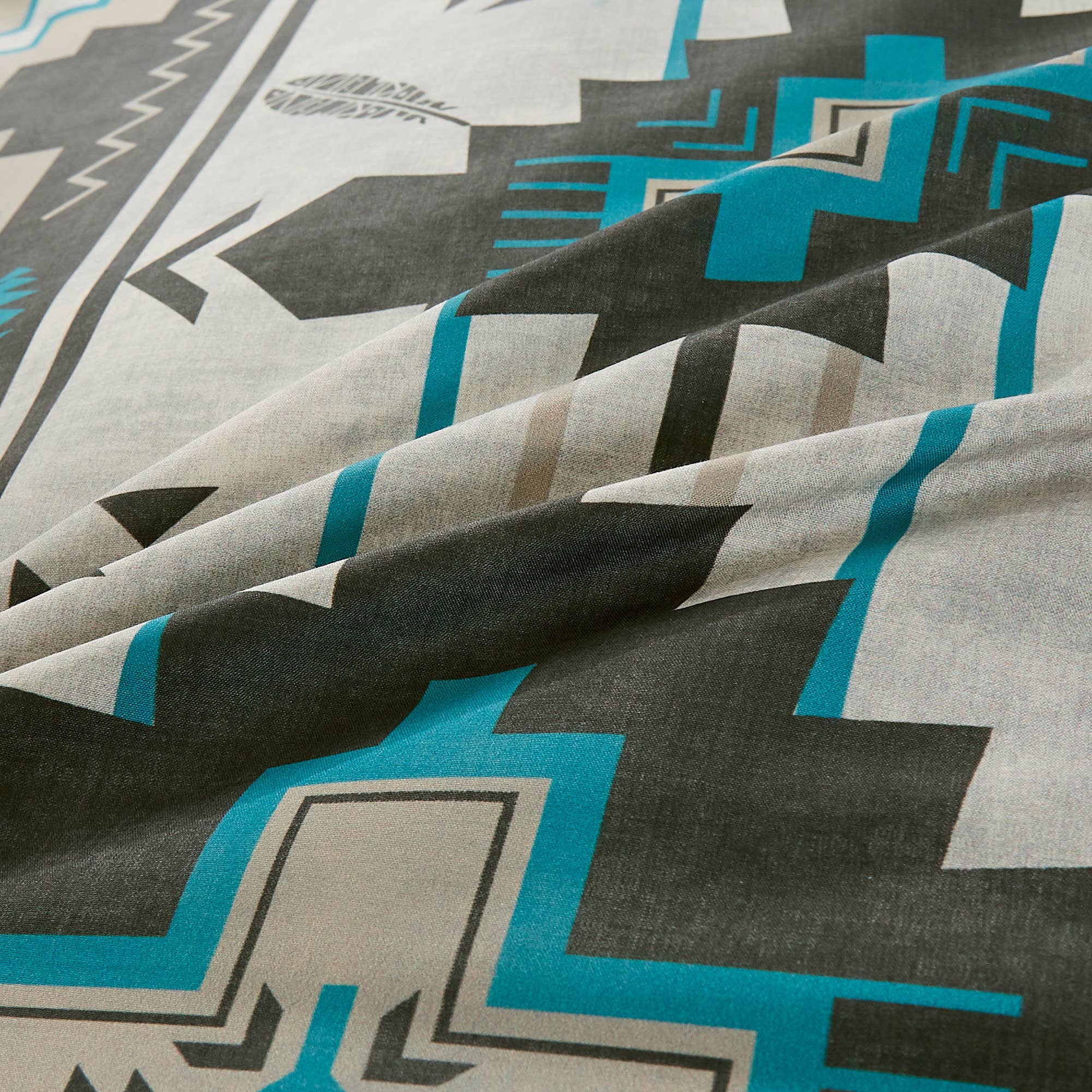 Linen Mart - Wholesale Bedding Set - Southwestern Tan Navajo Turquoise Feather Aztec Comforter - 6 Piece Set6