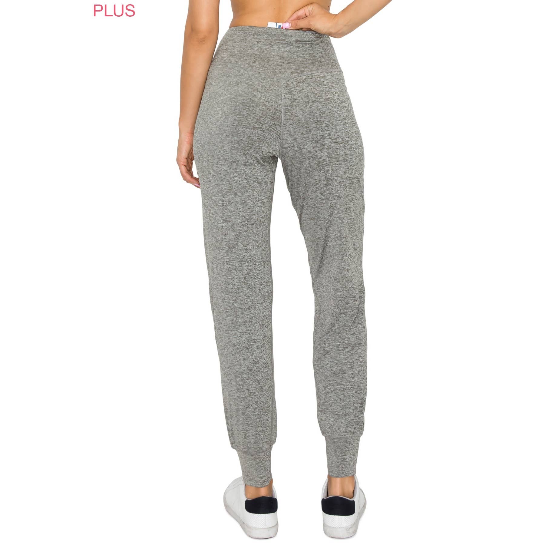 Leggings Depot – calças de treino - Mulher por atacado – Joggers com bolso traseiro plus size slim fit4