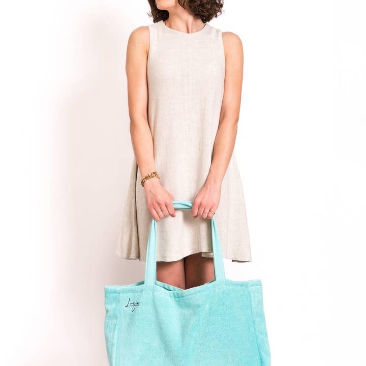 Luzia - Wholesale Beach Bag - Beach and Pool Tote Bag - Island Paradise (Turquoise)