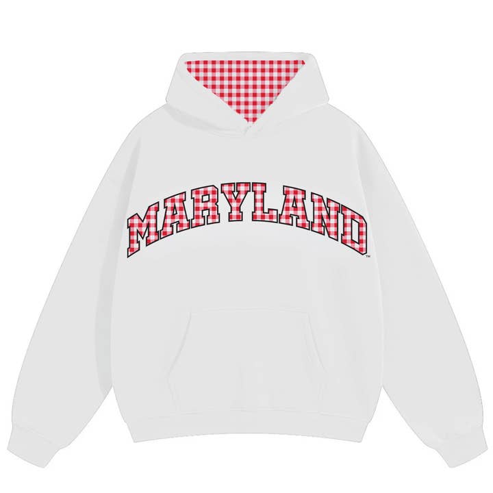 Maryland Terps Gingham Hoodie for wholesale by Lojo Collegiate Apparel