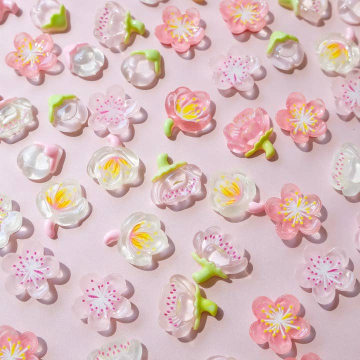 Moon Bunny - Wholesale Craft supplies - Pink glitter cherry blossom petal (4 pcs)4