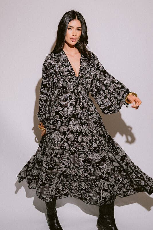 Piti Cuiti - Wholesale Dress - Women's - VERONA BLACK & WHITE LONG DRESS